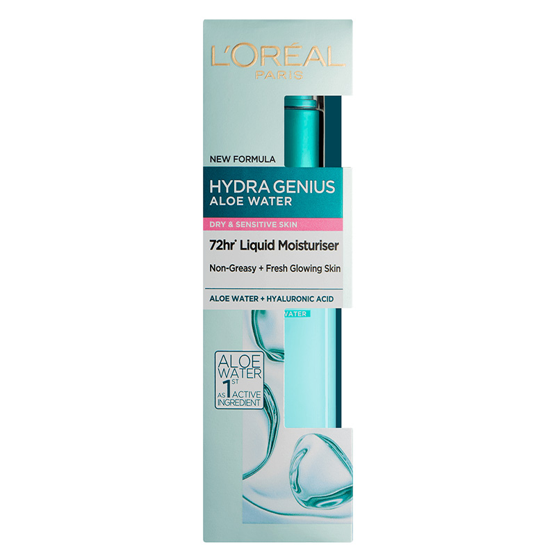 loreal-hydra-genius-aloe-water-dry-sensitive آبرسان لورال مدل Hydra Genius برای پوست خشک و حساس