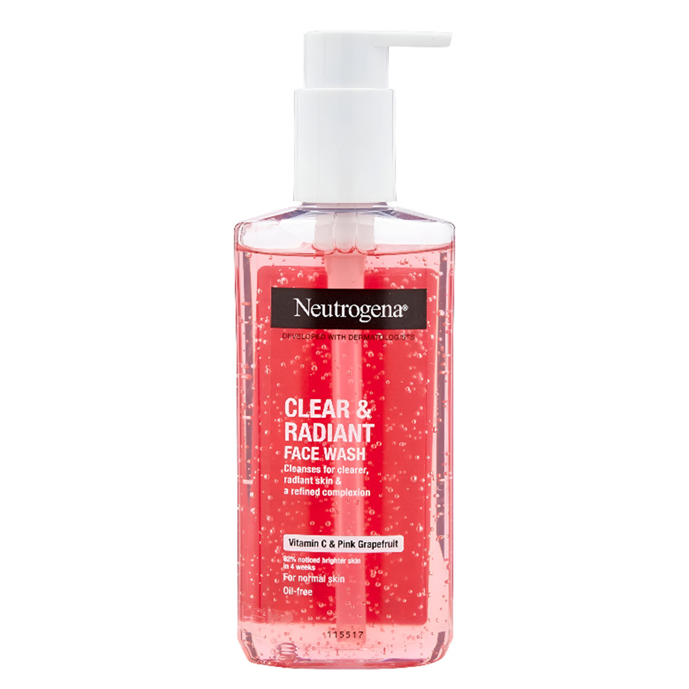 neutrogena-clear-and-radiant-facial-wash ژل شستشوی صورت نیتروژنا با عصاره گریپ فروت