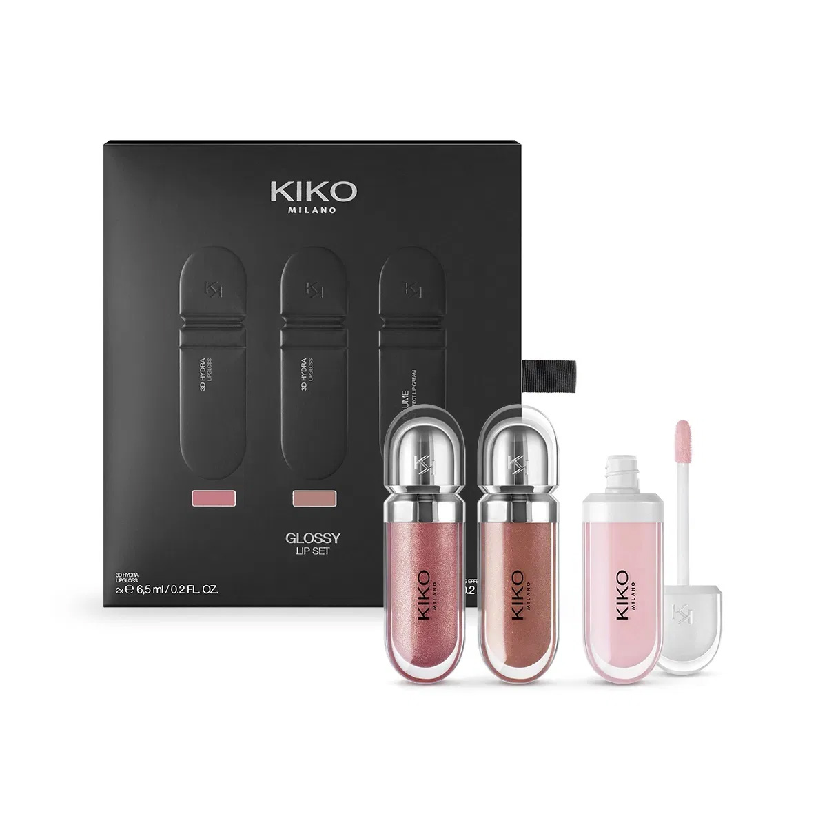 kiko-milano-glossy-lip-set ست سه عددی لیپ گلاس و حجم دهنده کیکو میلانو
