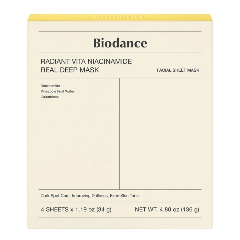ماسک زرد روشن‌کننده و ضد لک بایودنس با نیاسینامید (Biodance Bio-Collagen Real Deep Brightening Mask – Yellow)