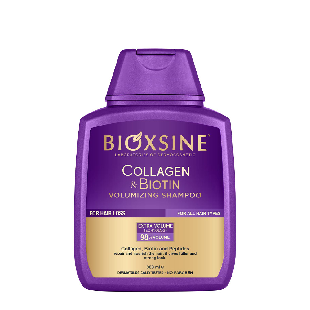 bioxcin-collagen-biotin-shampoo شامپو بیوکسین مدل کلاژن و بیوتین (بنفش)