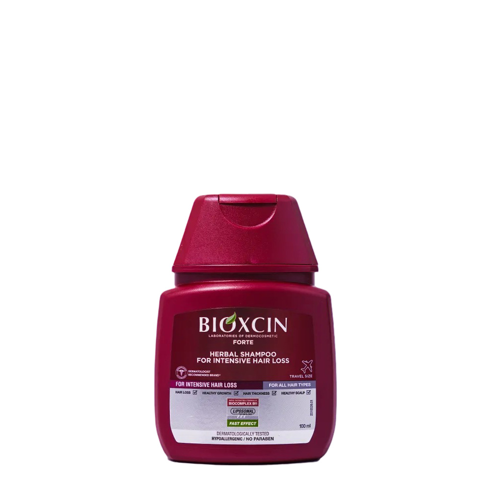 bioxcin-forte-herbal-shampoo-100ml شامپو مسافرتی بیوکسین مدل فورت