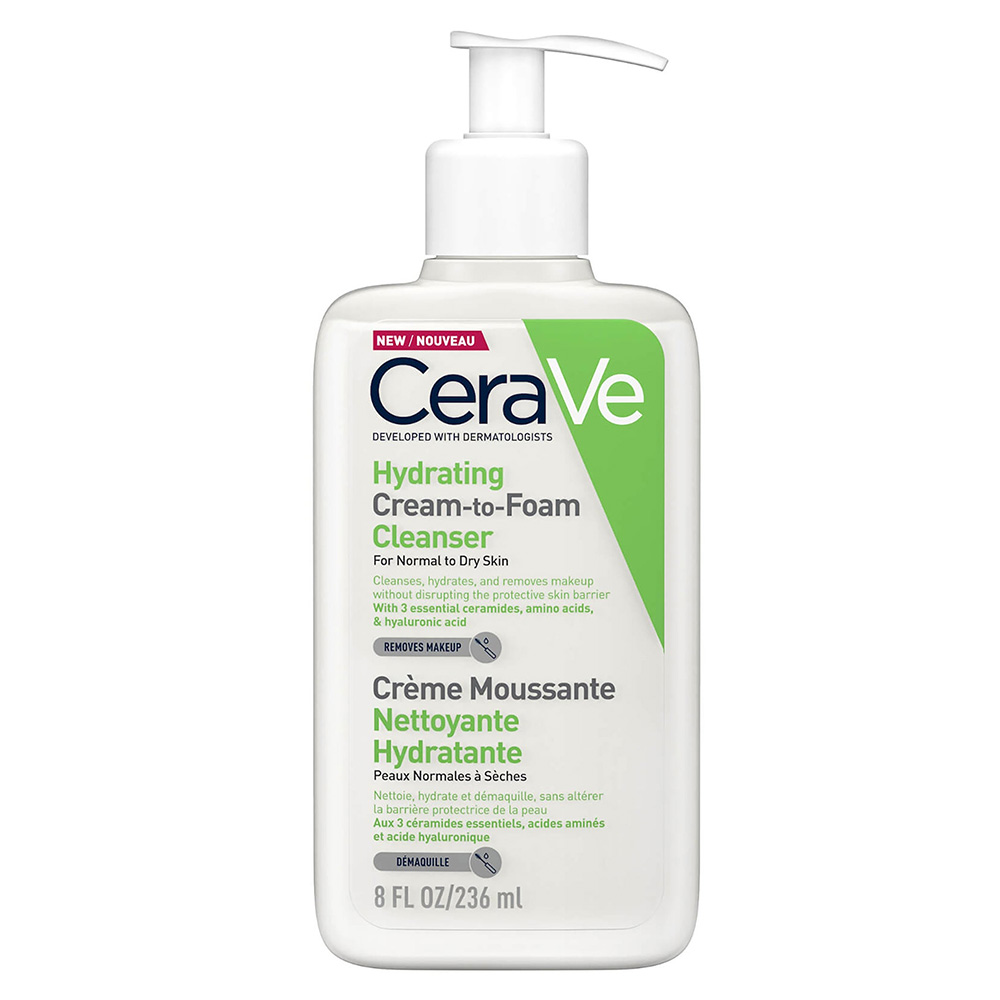 cerave-hydrating-cream-to-foam-cleanser فوم کرم شستشوی سراوی مدل Hydrating Cream to Foam