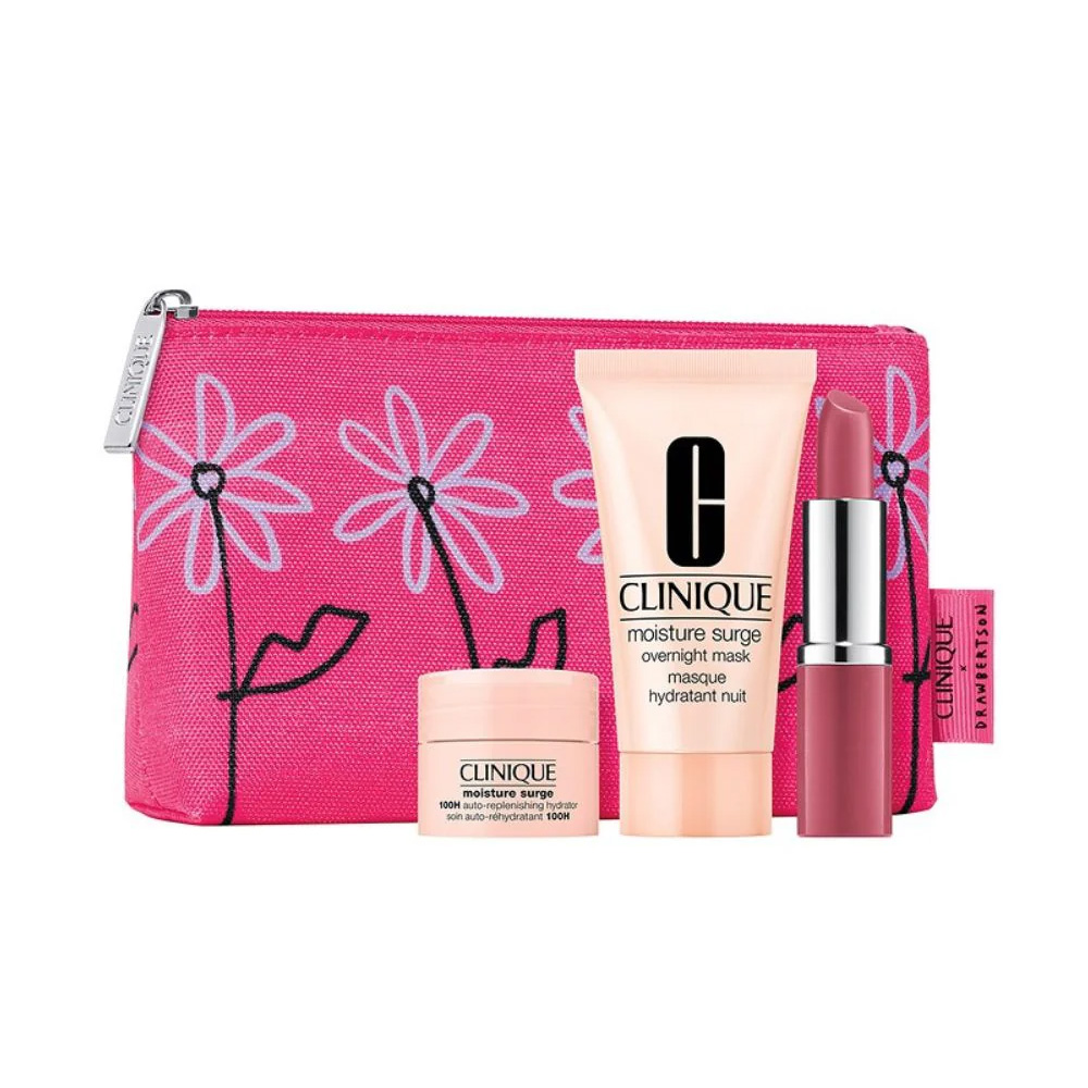 clinique-mini-set-moisture-surge-mask-lipstick ست هدیه کلینیک شامل آبرسان ماسک و رژ