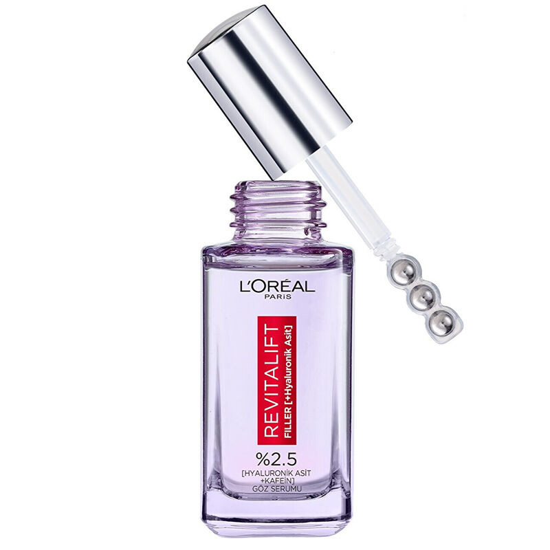 loreal-revitalift-filler-eye-serum سرم دور چشم لورآل، مدل Revitalift حاوی هیالورونیک اسید و کافئین - Image 1