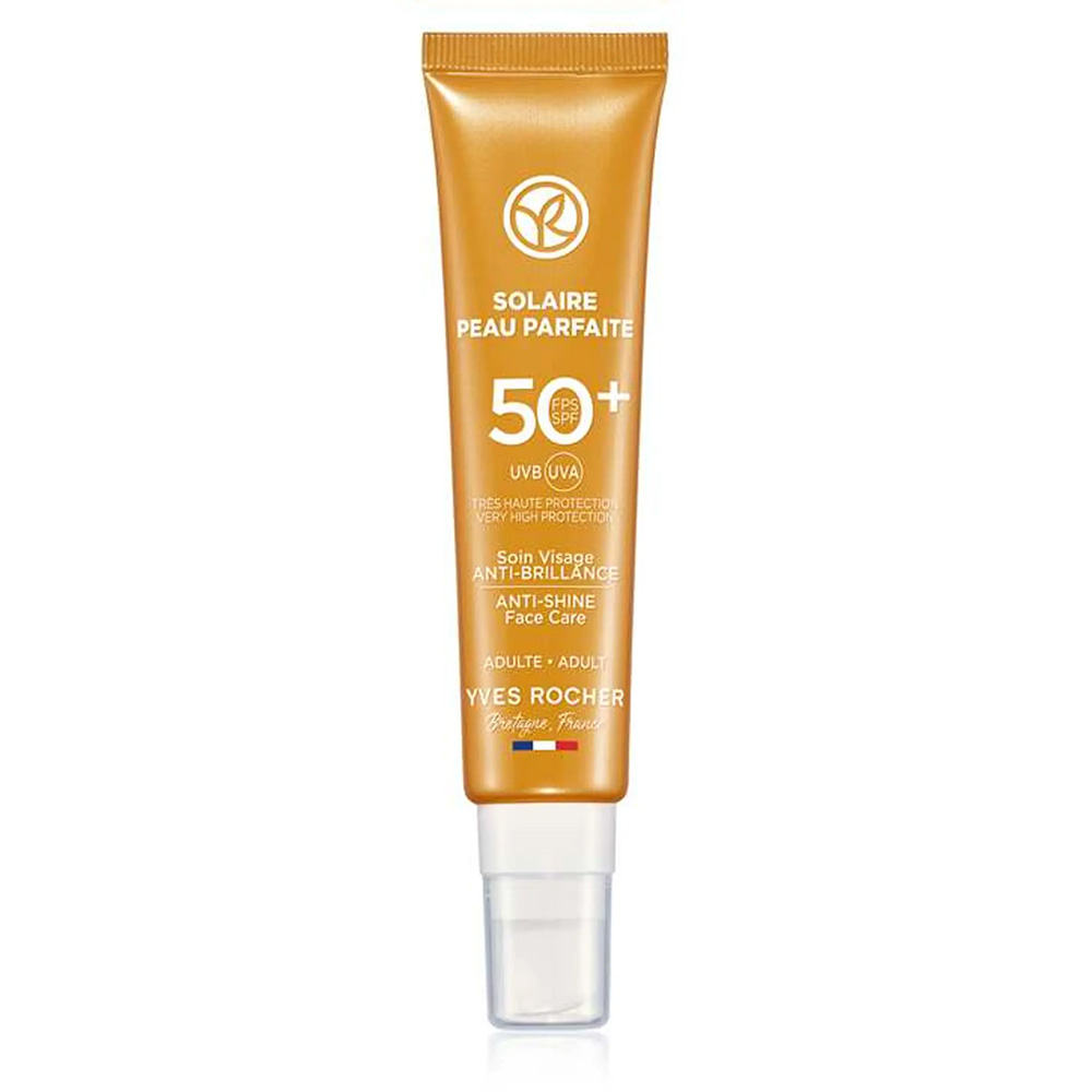 yves-rocher-solaire-peau-parfaite-spf-50-anti-shine کرم ضد آفتاب ایوروشه مدل Solaire Peau Parfaite ضد چربی و ضد لک