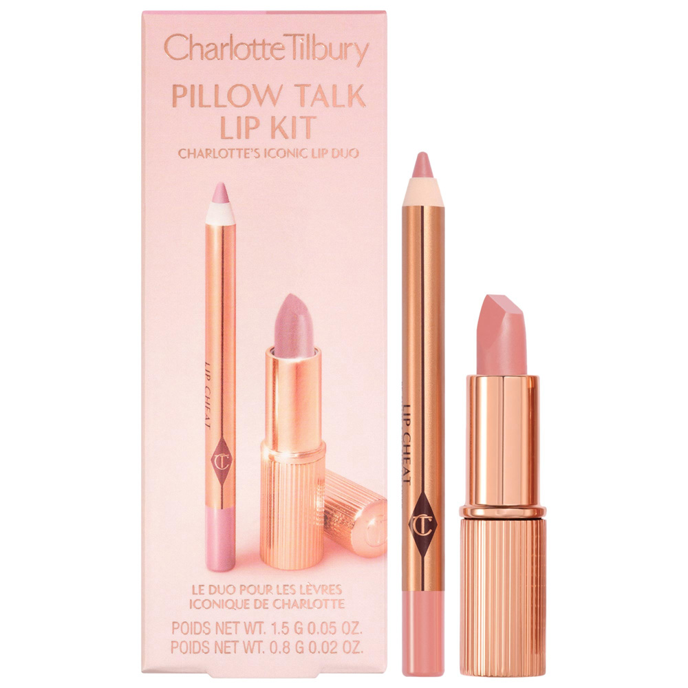 charlotte-tilbury-mini-pillow-talk-lip-set-original ست مینی رژ لب و خط لب شارلوت تیلبری مدل Pillow Talk